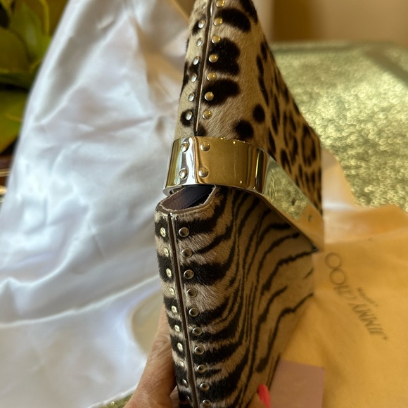 EUC Rare JIMMY CHOO 2pc Animal Print Clutch W/dust bag& COA Pony Hair? - Picture 10 of 13